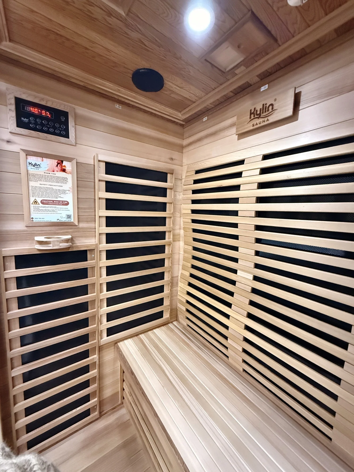 Elite - Kylin Low EMF Premium Cedar Infrared Sauna Room 2 Person - H6202-C - Image 6