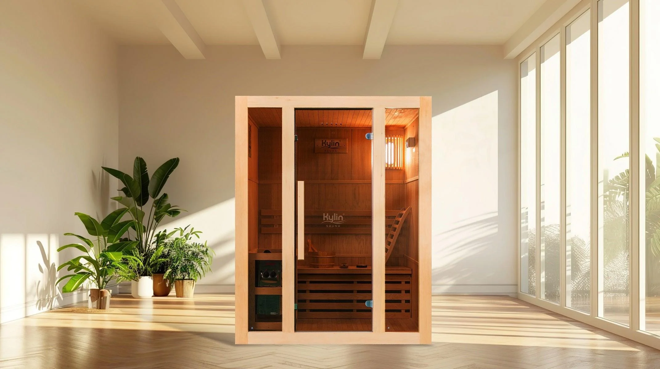 Kylin Traditional Indoor Steam Sauna Room 2 Person QD-EA3 - Image 10