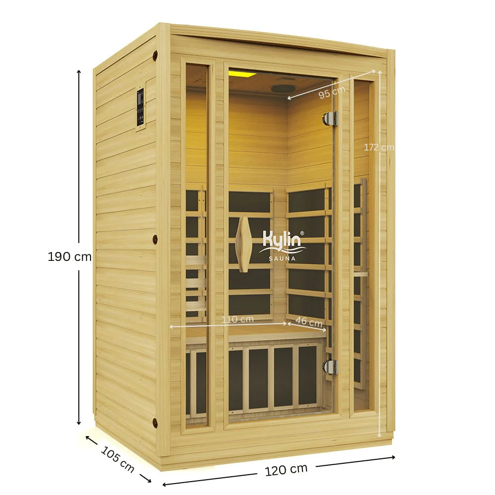 Kylin Low EMF Premium Carbon Far Infrared Sauna 2 people - K8202 - Image 3