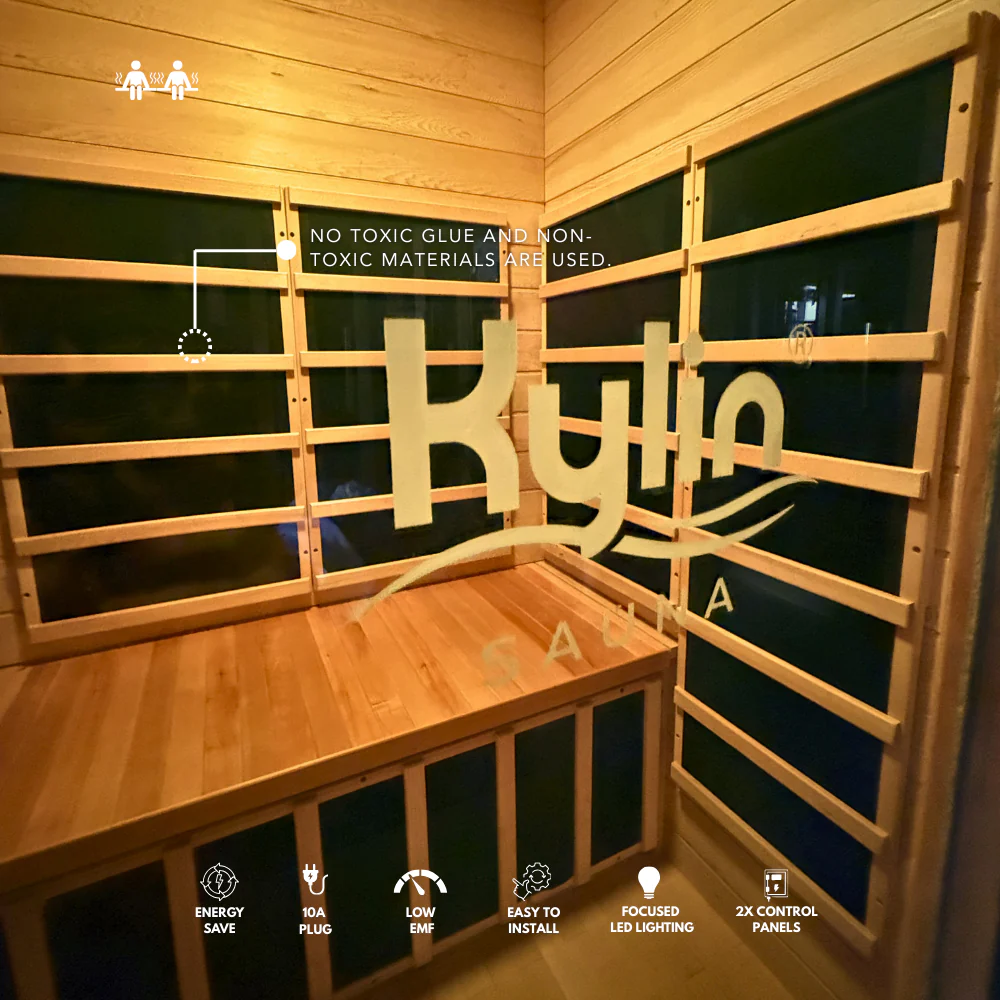 Kylin Low EMF Premium Carbon Far Infrared Sauna 2 people - K8202 - Image 5