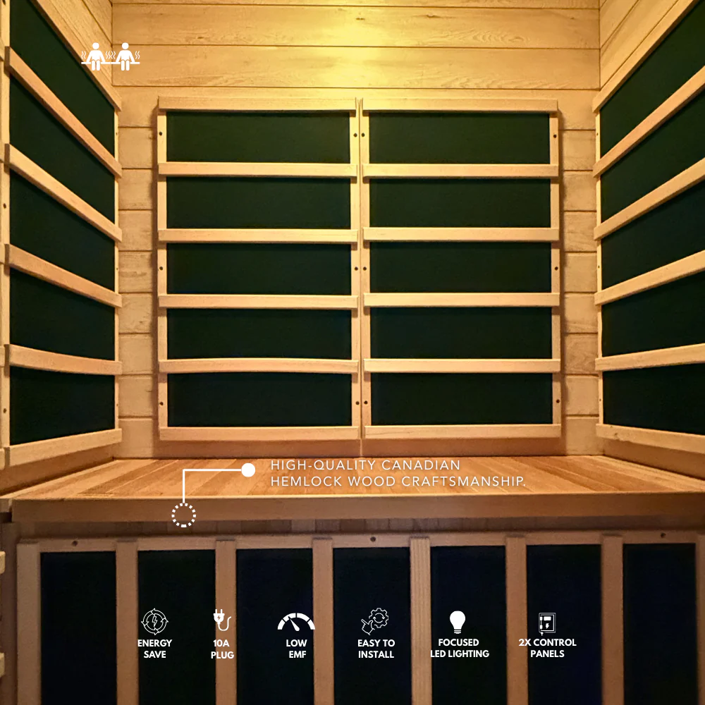 Kylin Low EMF Premium Carbon Far Infrared Sauna 2 people - K8202 - Image 6