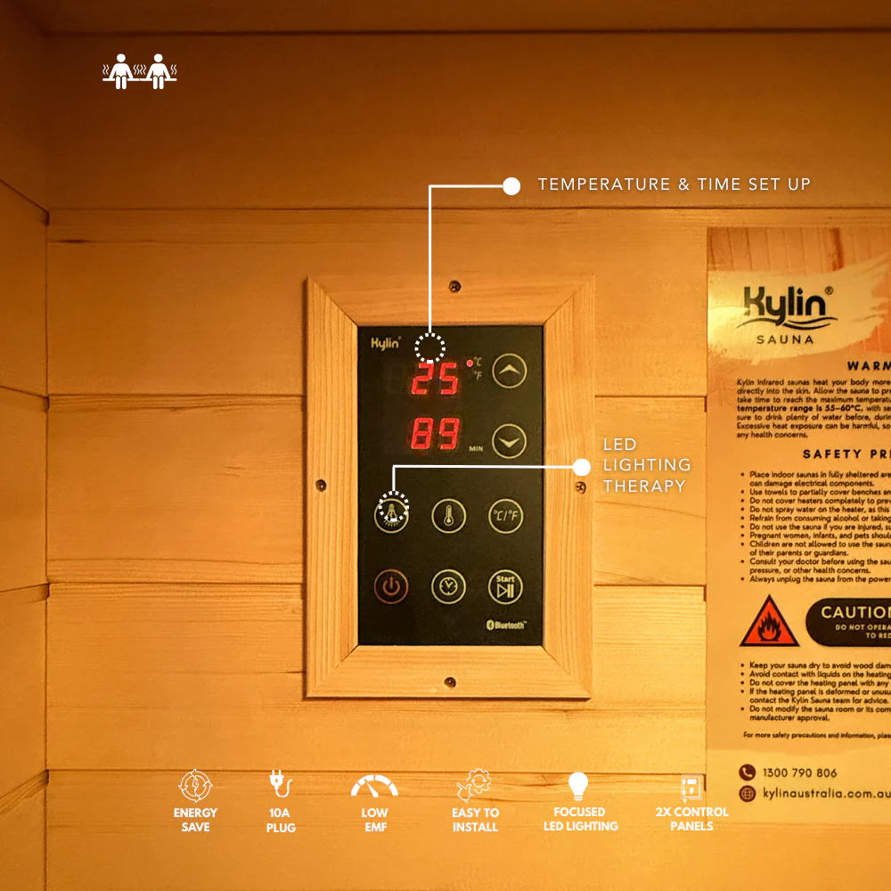 Kylin Low EMF Premium Carbon Far Infrared Sauna 2 people - K8202 - Image 9
