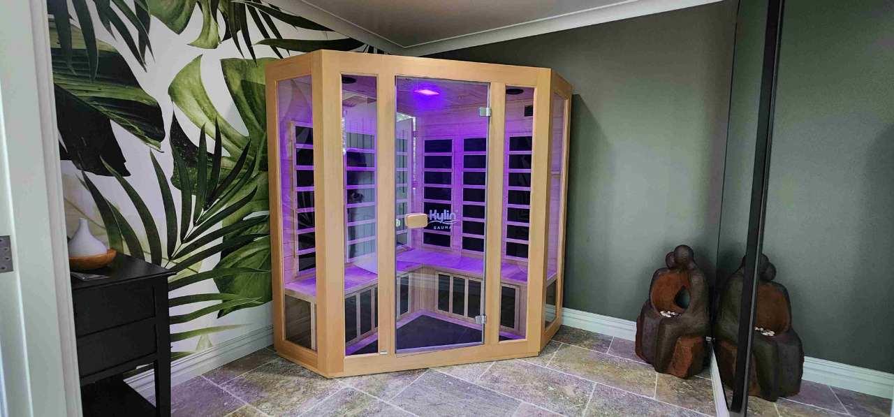 Kylin Low EMF L-shaped Corner Carbon Far Infrared Sauna 4 person - K8401/033LV - Image 8