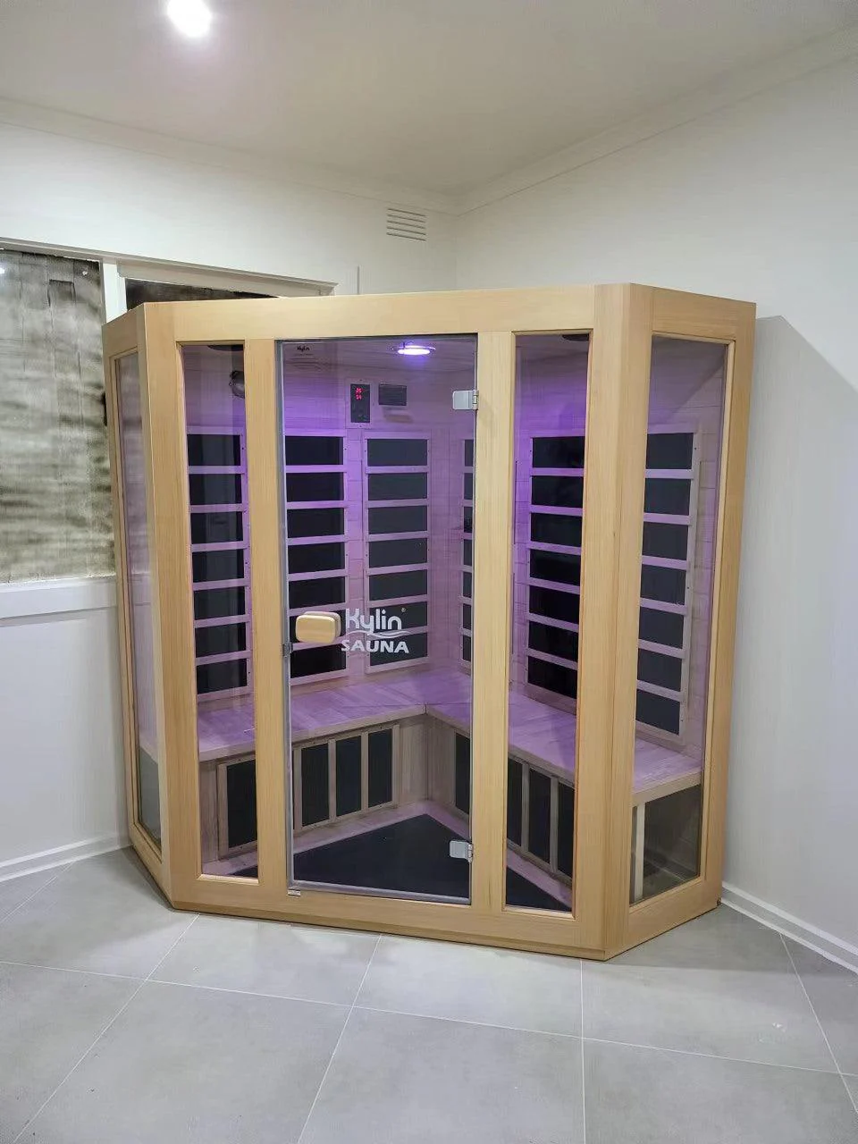 Kylin Low EMF L-shaped Corner Carbon Far Infrared Sauna 4 person - K8401/033LV - Image 9