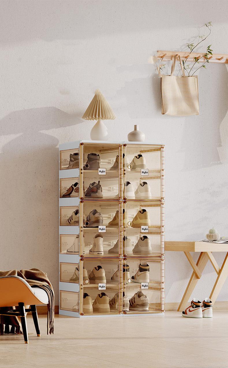 Kylin Cubes Storage Folding Shoe Box With 2 Column & 20 Grids & 10 Clear Door - Image 4