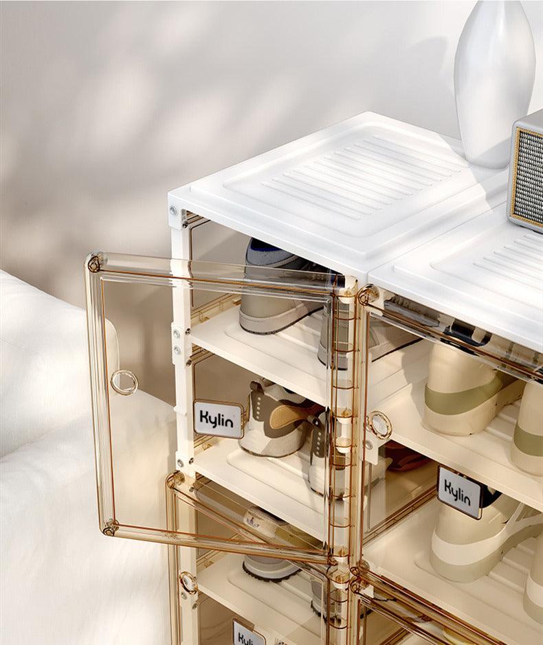 Kylin Cubes Storage Folding Shoe Box With 2 Column & 20 Grids & 10 Clear Door - Image 6
