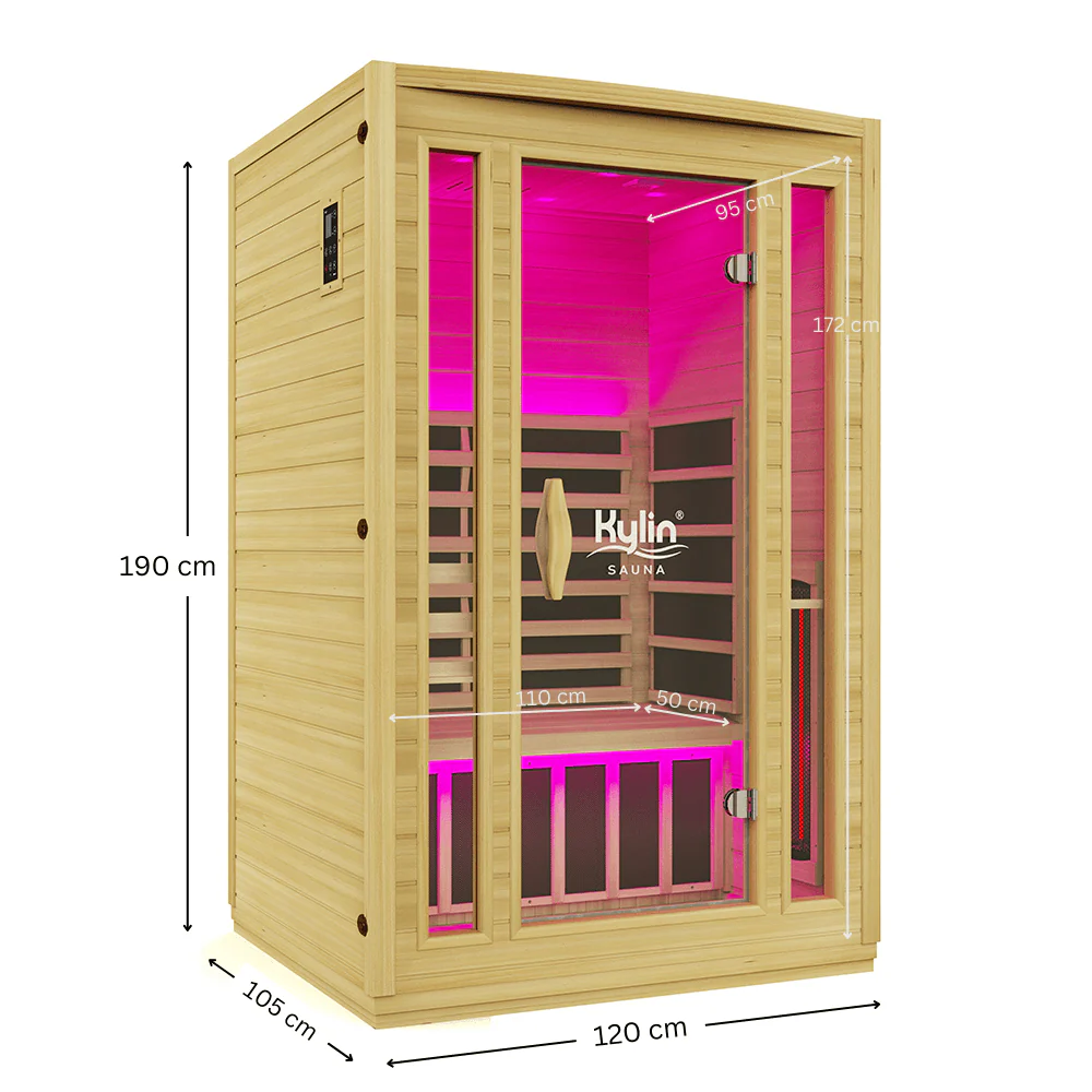 Kylin Full Spectrum Low EMF Carbon Far Infrared Sauna 2 people - K8205 FS - Image 3