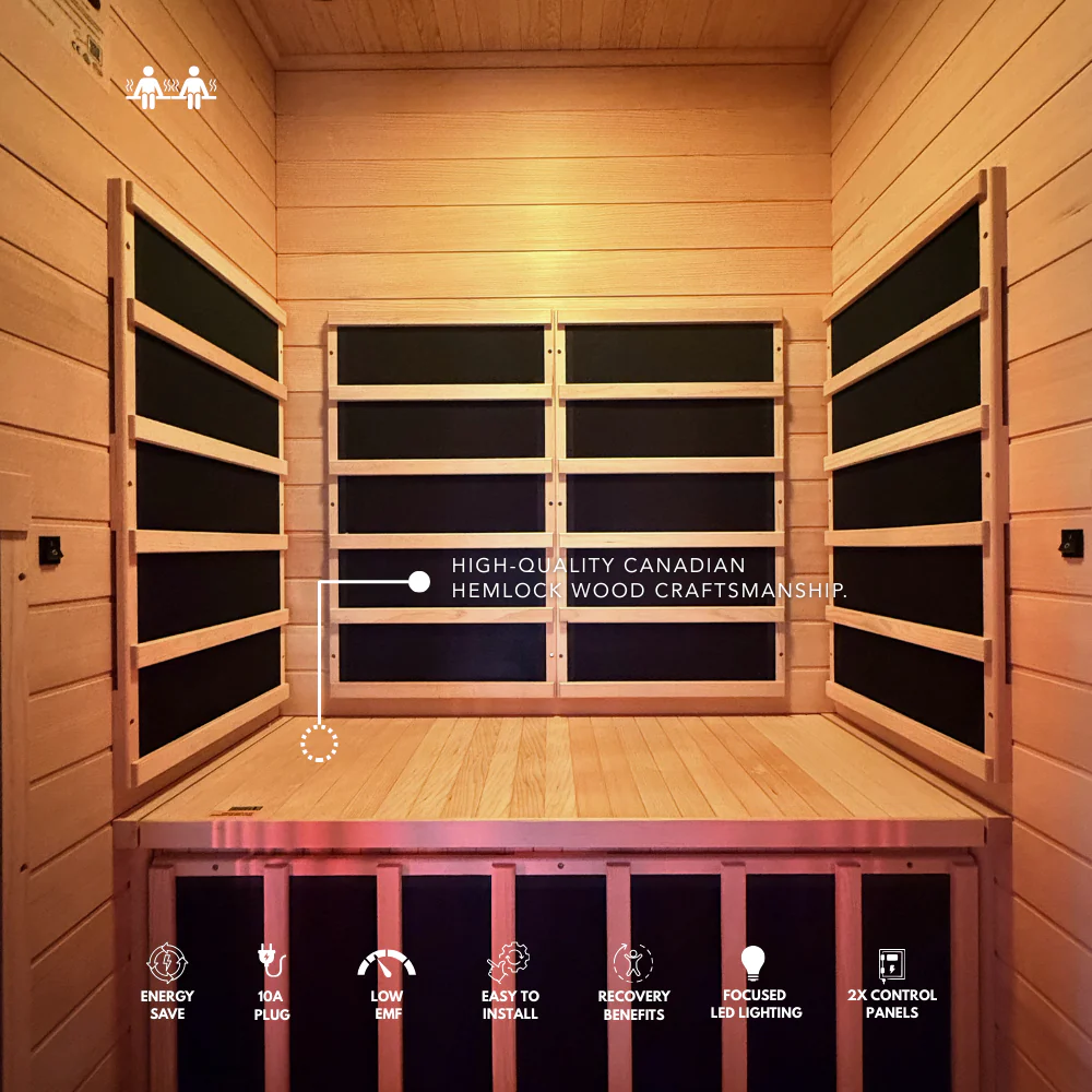 Kylin Full Spectrum Low EMF Carbon Far Infrared Sauna 2 people - K8200 FS - Image 5