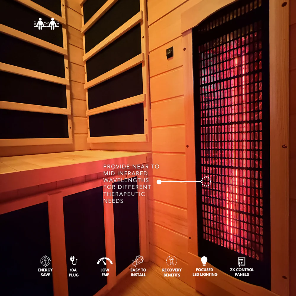 Kylin Full Spectrum Low EMF Carbon Far Infrared Sauna 2 people - K8200 FS - Image 8