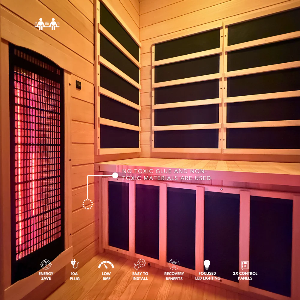 Kylin Full Spectrum Low EMF Carbon Far Infrared Sauna 2 people - K8200 FS - Image 9