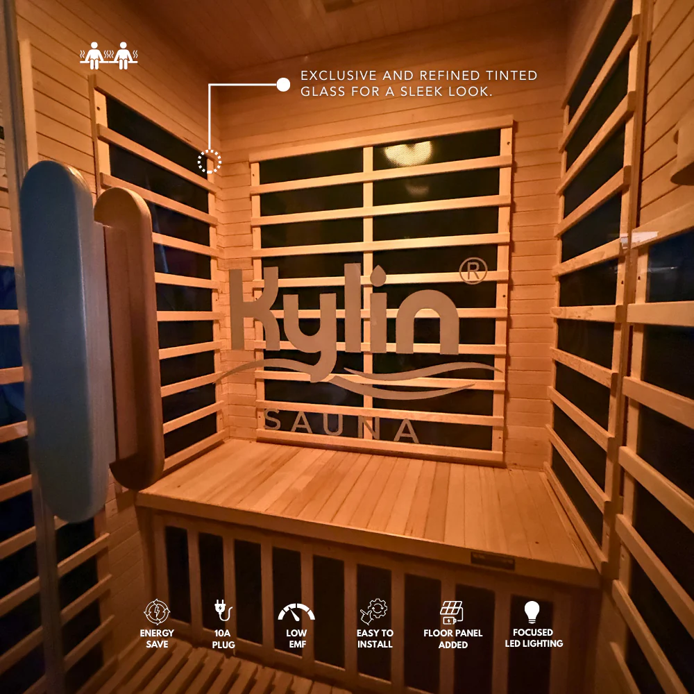 Kylin Low EMF Carbon Infrared Sauna Room 2 Person H6203 (Floor Heater included) - Image 6