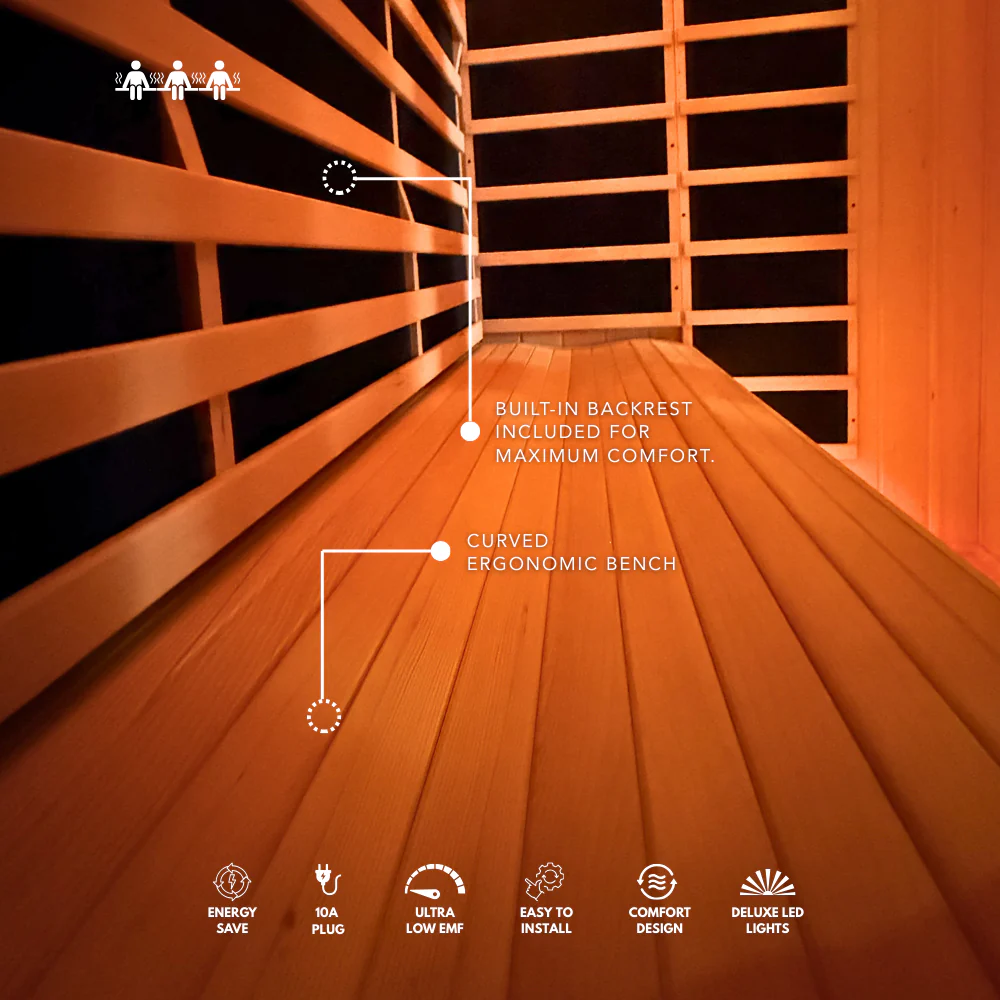 Kylin Superior Ultra Low EMF Carbon Far Infrared Sauna 3 person - K8402 PRO - Image 7