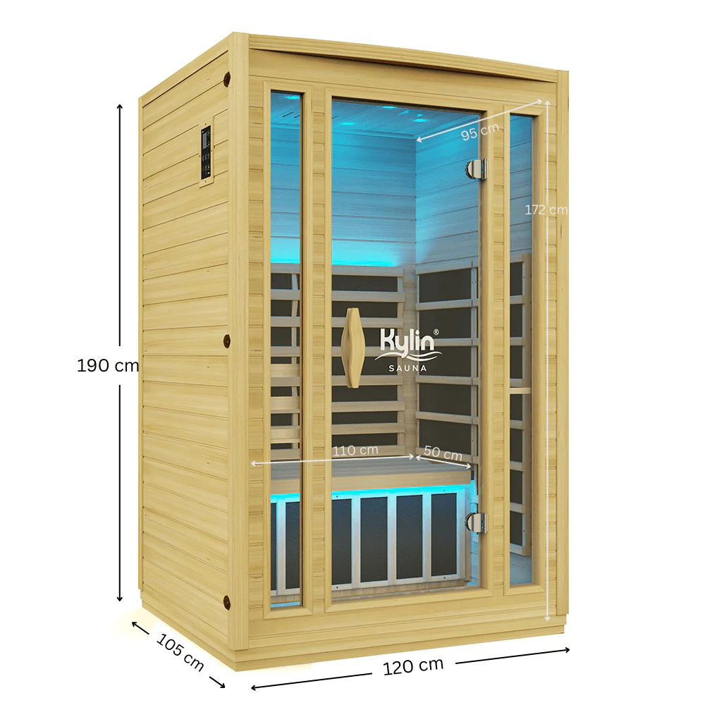 Kylin Superior Ultra Low EMF Carbon Far Infrared Sauna 2 people - K8204 PRO - Image 3